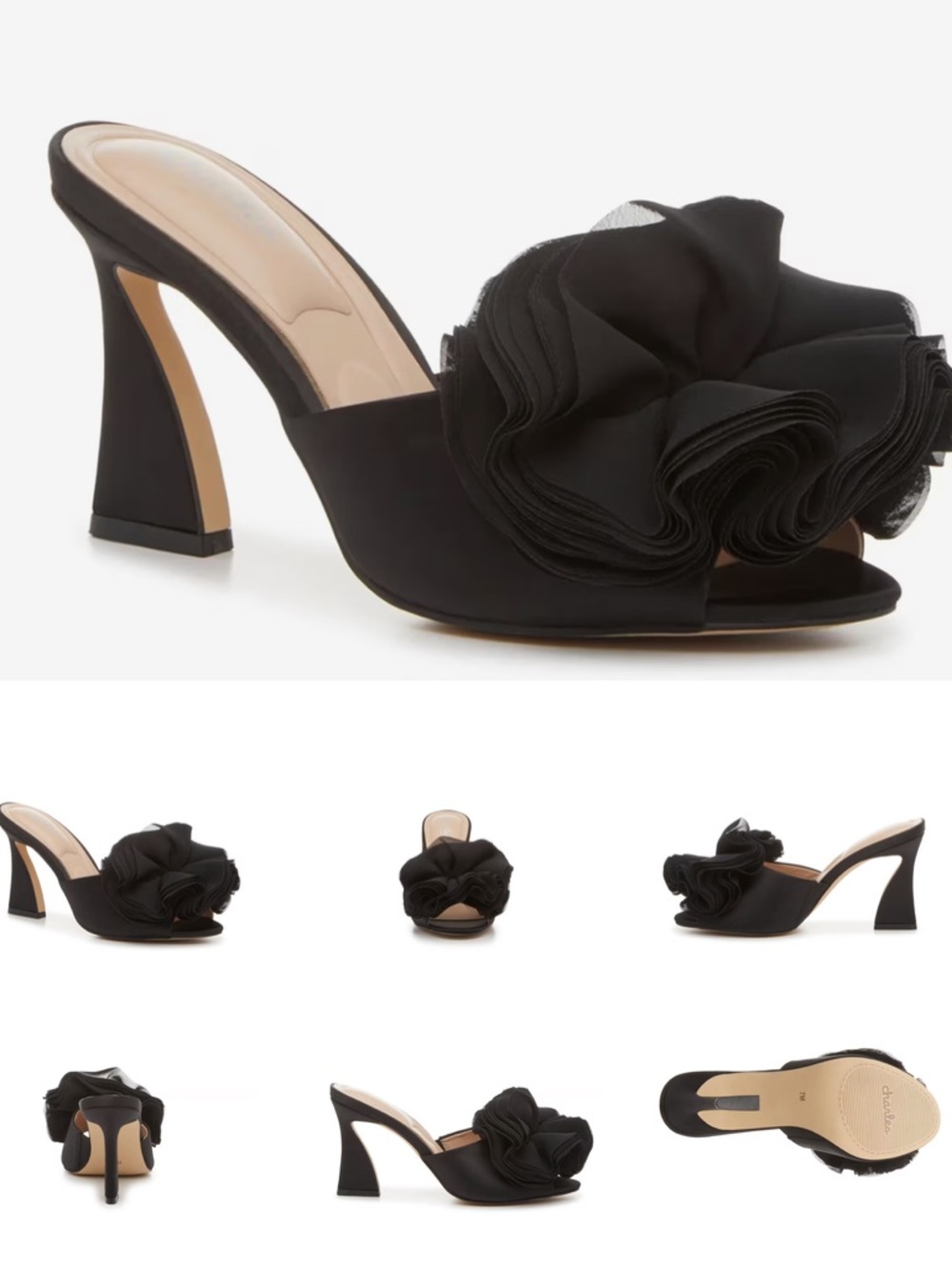 Ruffle Flower Sandal Heels